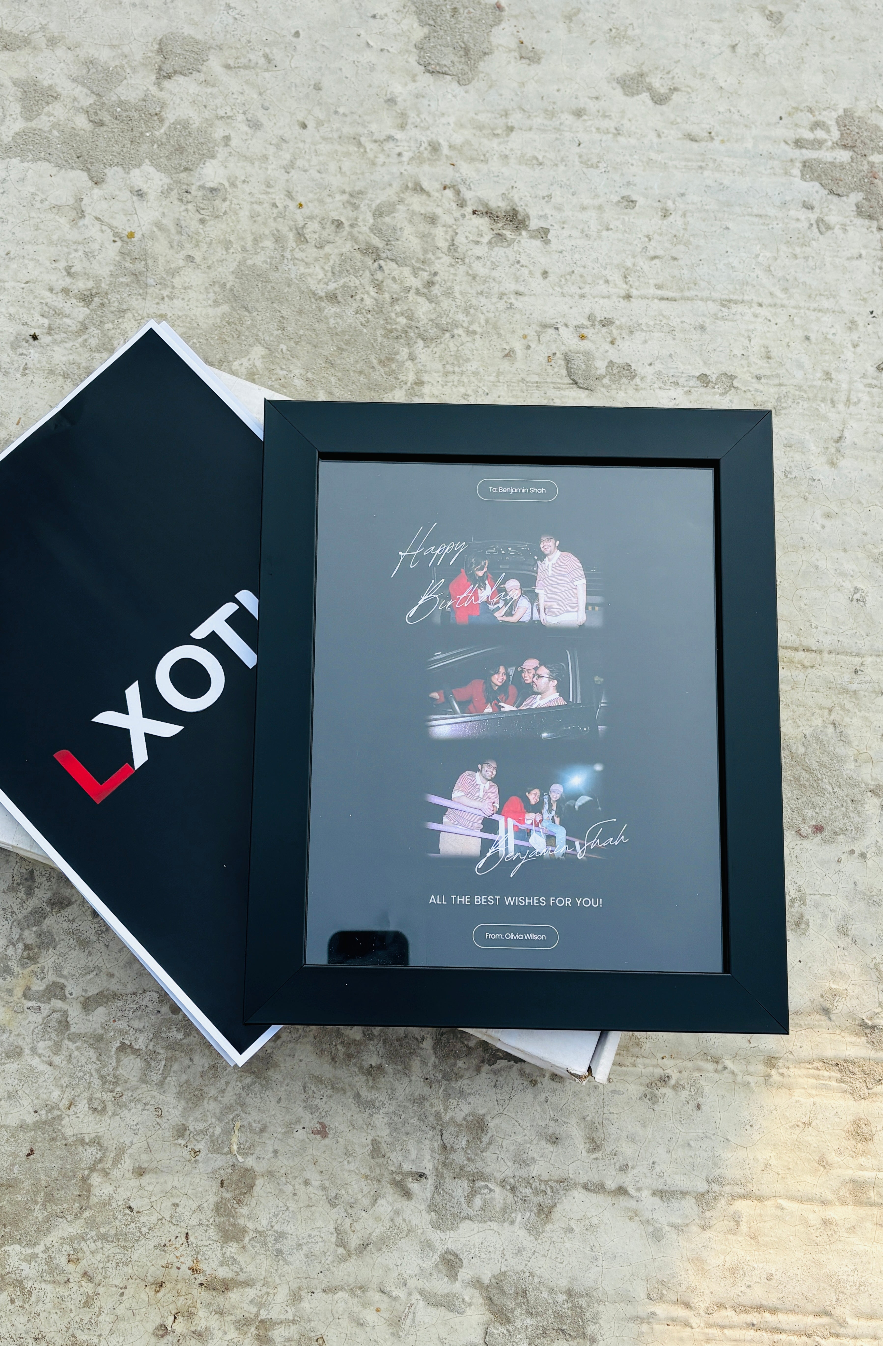 The Aesthetic Signature Frame: Custom 3-Photo Vertical Collage — LXOTIC Edition