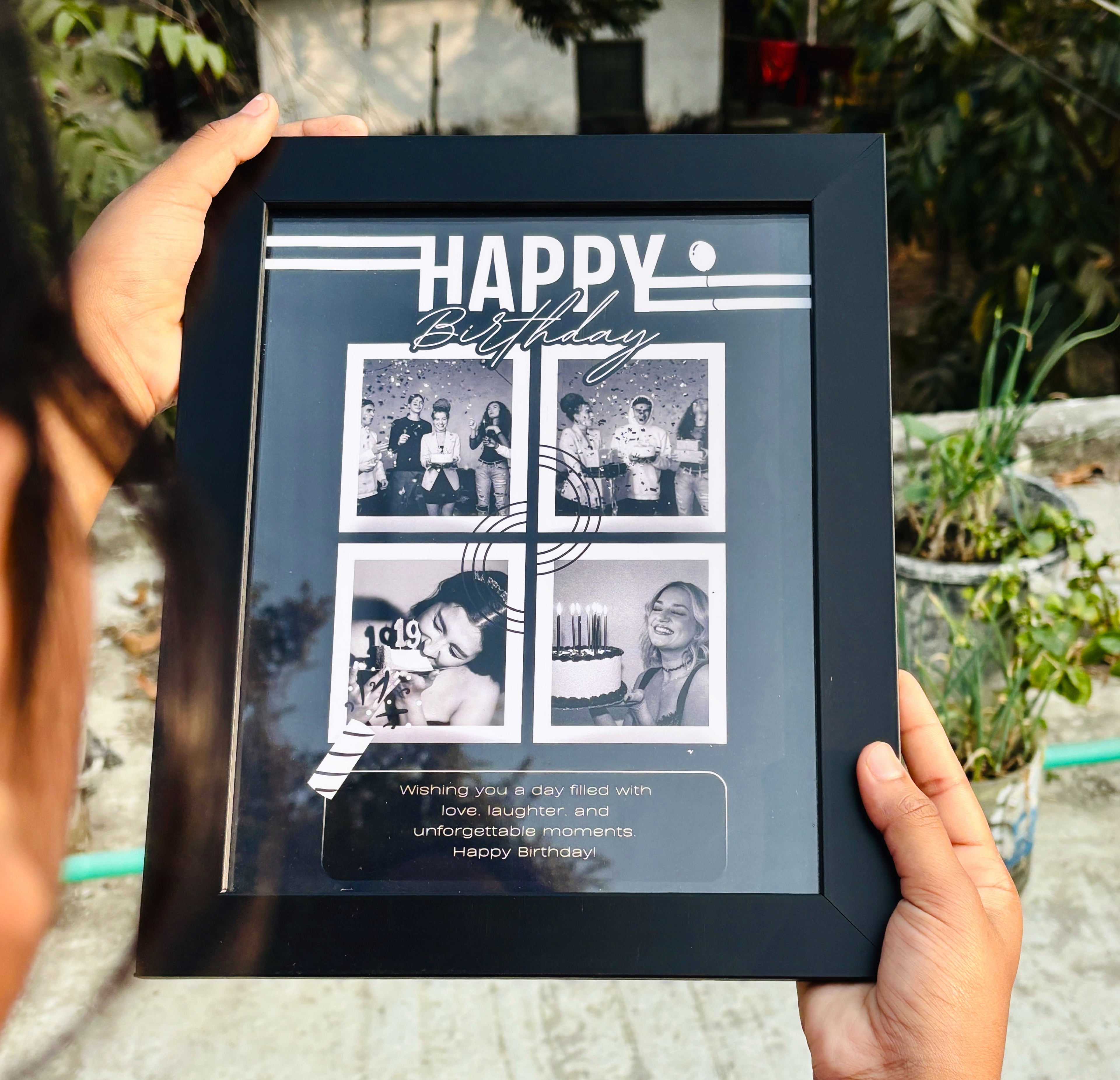 The Modern Birthday Grid: 4-Photo Minimalist Frame — LXOTIC Edition