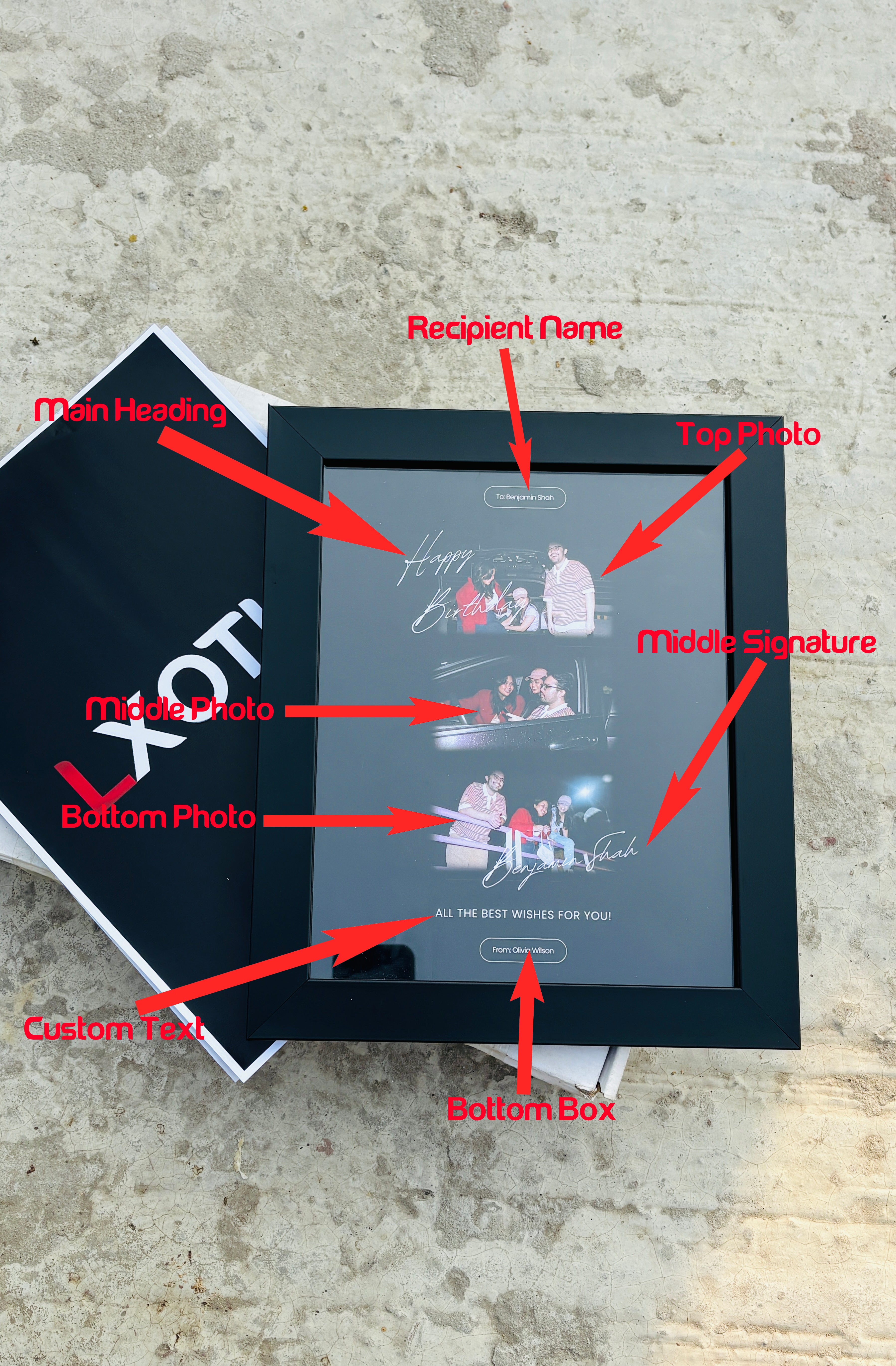 The Aesthetic Signature Frame: Custom 3-Photo Vertical Collage — LXOTIC Edition